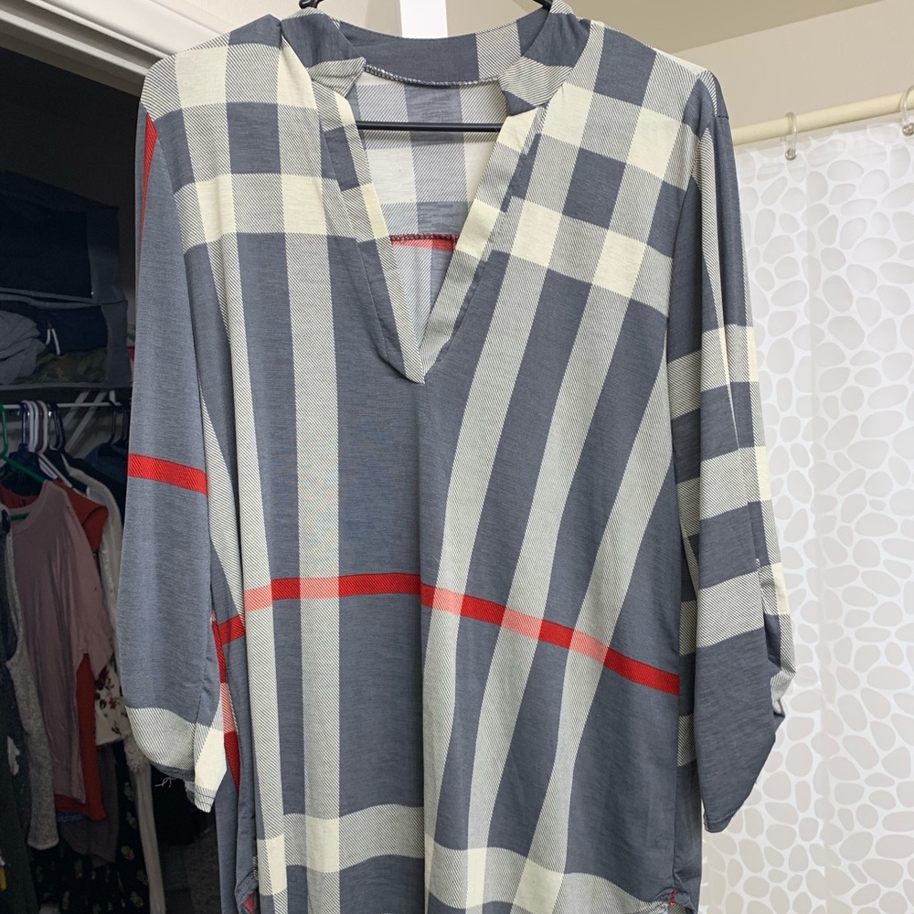Flowy Plaid Blouse